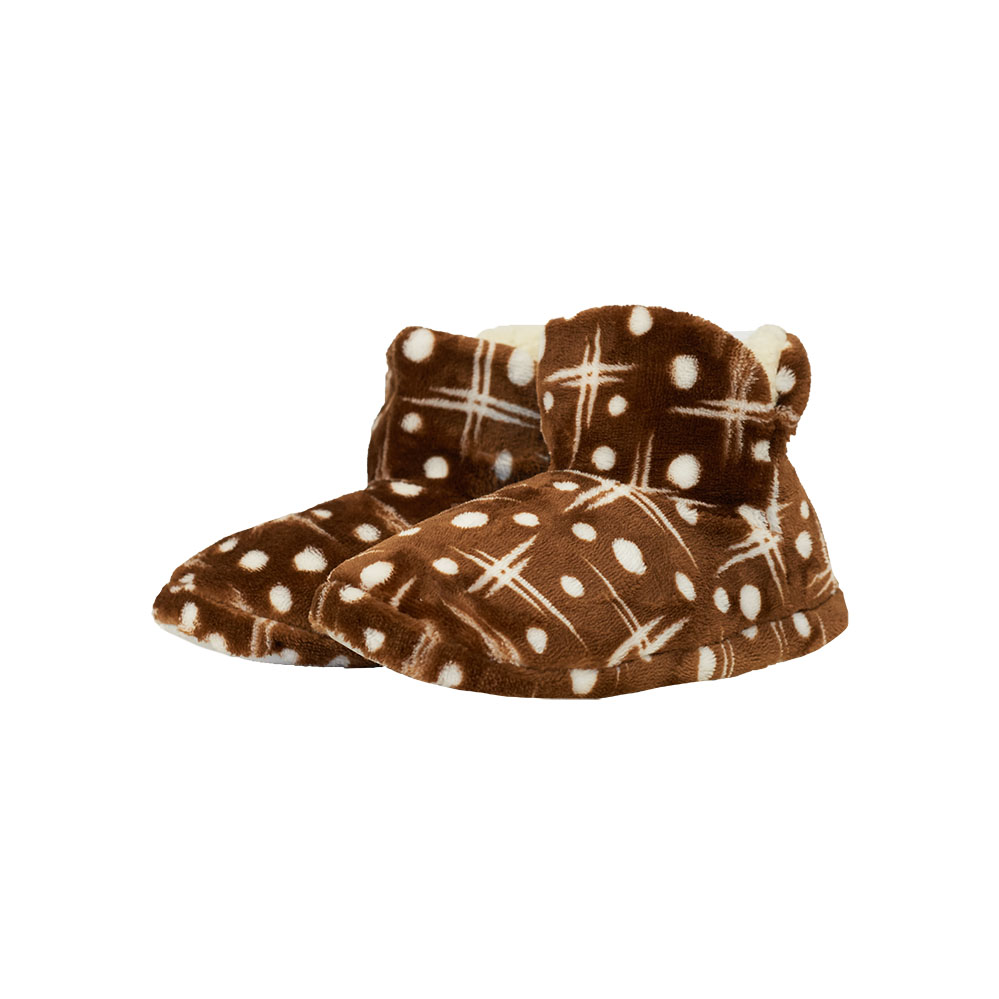Kid's home slippers 28-35 brown/white dots